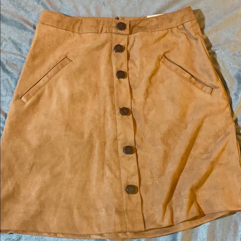 Light Brown Button Skirt